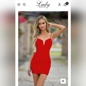 Elegant Red Spaghetti Strap Dress